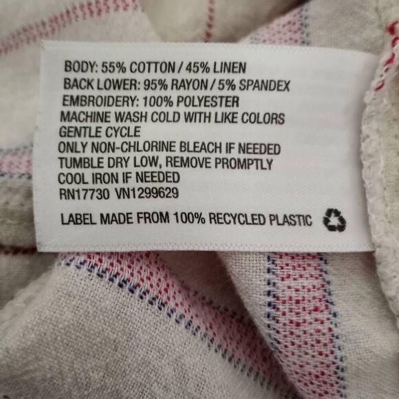 KNOX ROSE FLUTTER SLEEVE BOHO-INSPIRED TOP CREAM, RED, & BLUE SZ.XS GUC - Picture 5 of 6